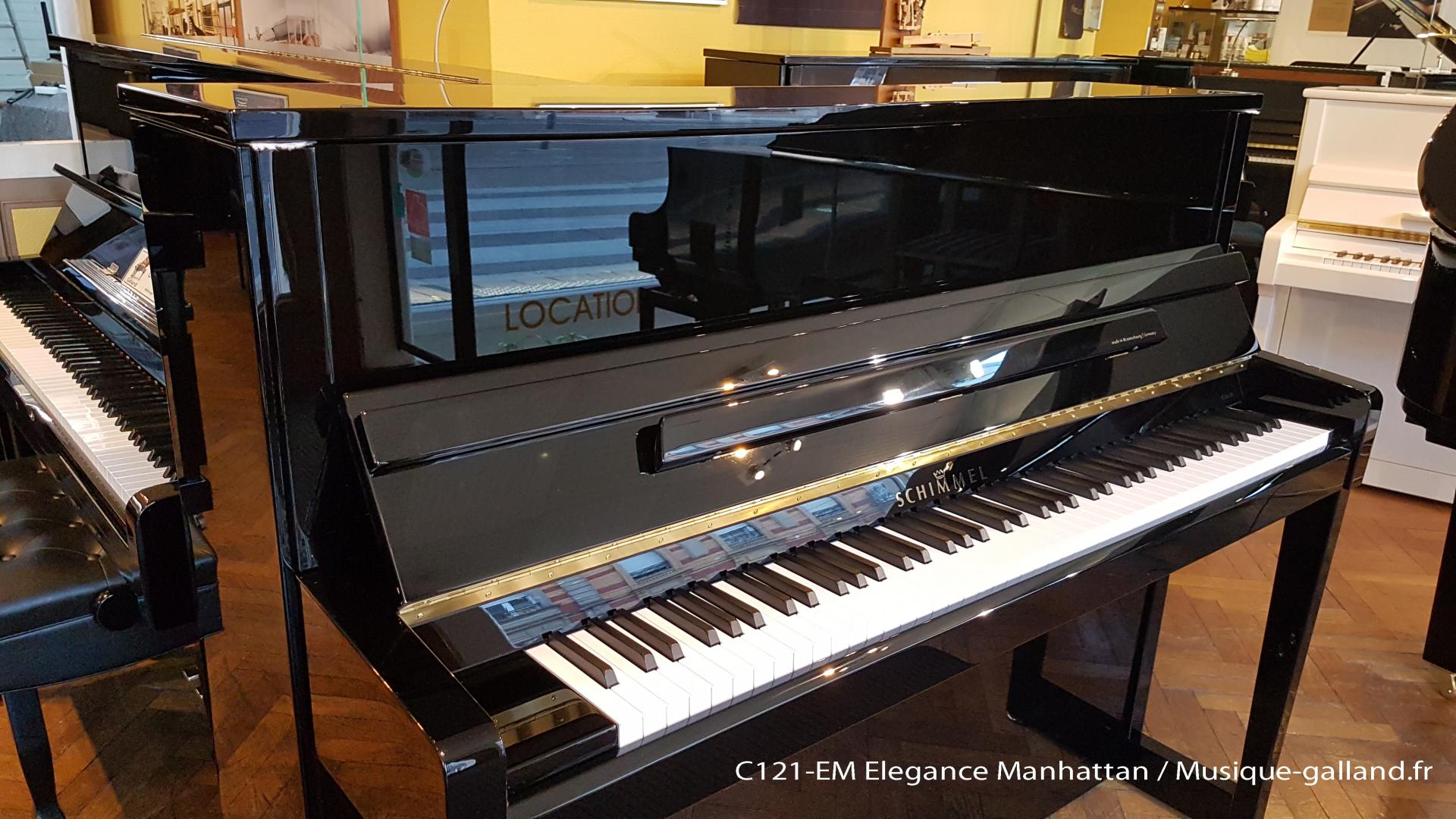 Piano droit SCHIMMEL C121 Elégance-Manhattan noir brillant
